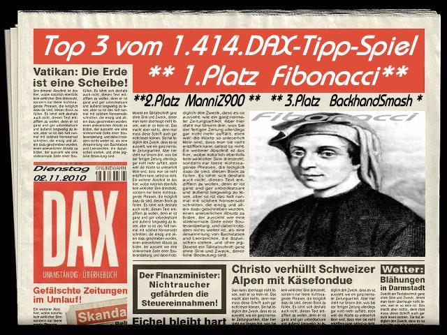 1.415.DAX Tipp-Spiel, Mittwoch, 03.11.10 355580