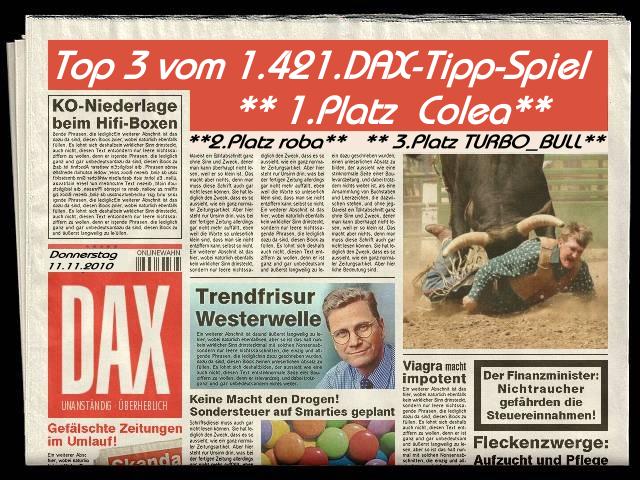 1.422.DAX Tipp-Spiel, Freitag, 12.11.10 357937