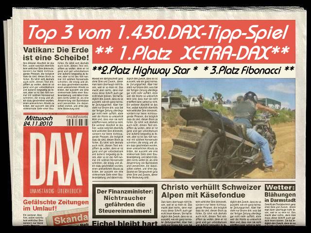 1.431.DAX Tipp-Spiel, Donnerstag, 25.11.10 360857