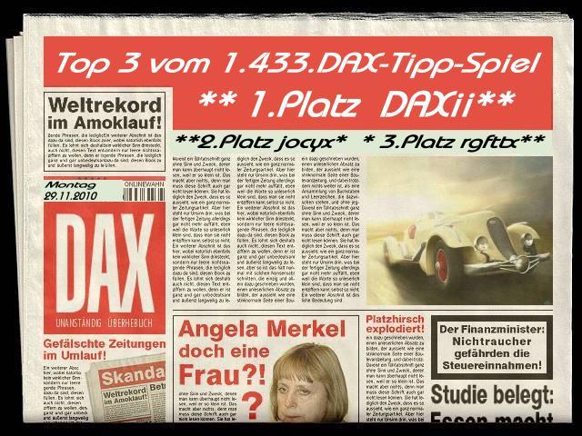 1.434.DAX Tipp-Spiel, Dienstag, 30.11.10 362313