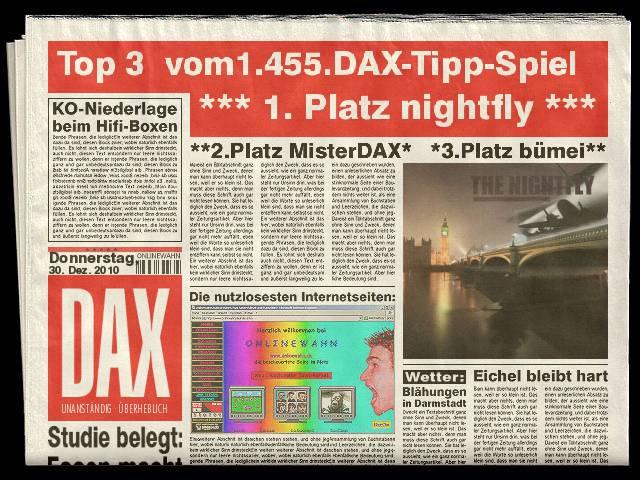 1.456.DAX Tipp-Spiel, Montag, 03.01.2011 369526