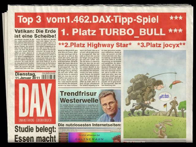 1.463.DAX Tipp-Spiel, Mittwoch, 12.01.2011 372332