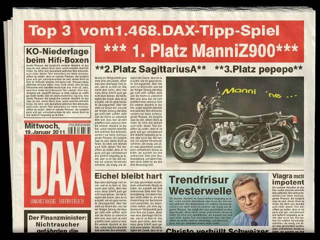 1.469.DAX Tipp-Spiel, Donnerstag, 20.01.2011 374188
