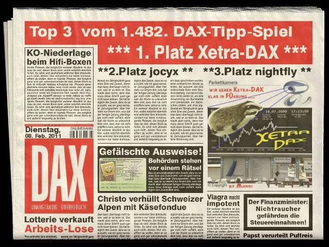 1.483.DAX Tipp-Spiel, Mittwoch, 09.02.11 379325