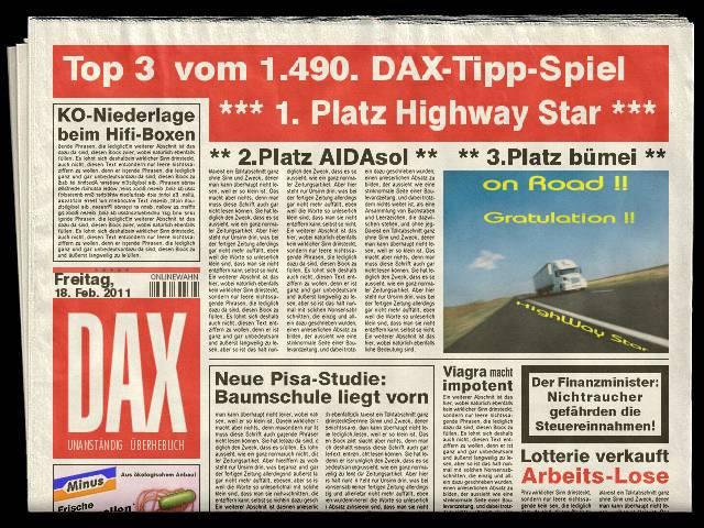 1.491.DAX Tipp-Spiel, Montag, 21.02.11 382110