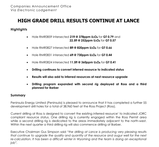Peninsula erweitert Uran Portfolio 383844