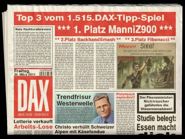 1.516.DAX Tipp-Spiel, Montag, 28.03.11, 17.45 Uhr 391088