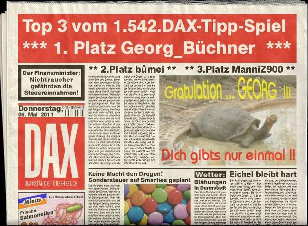 1.543.DAX Tipp-Spiel, Freitag, 06.04.11 400665