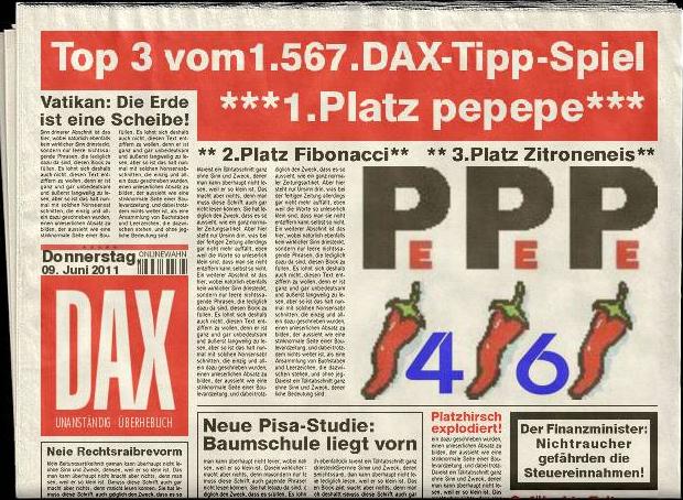 1.568.DAX Tipp-Spiel, Freitag, 10.06.2011 410945