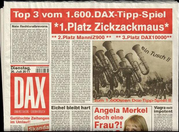 1.601.DAX Tipp-Spiel, Mittwoch, 27.07.2011 424402