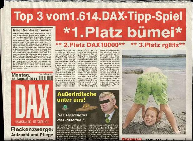 1.615.DAX Tipp-Spiel, Dienstag, 16.08.2011 430345