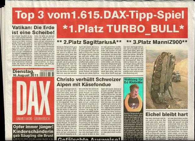 1.616.DAX Tipp-Spiel, Mittwoch, 17.08.2011 430711