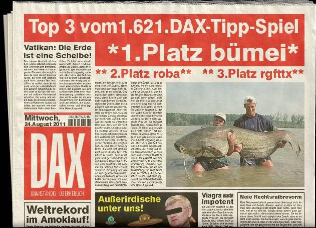 1.622.DAX Tipp-Spiel, Donnerstag, 25.08.2011 432862