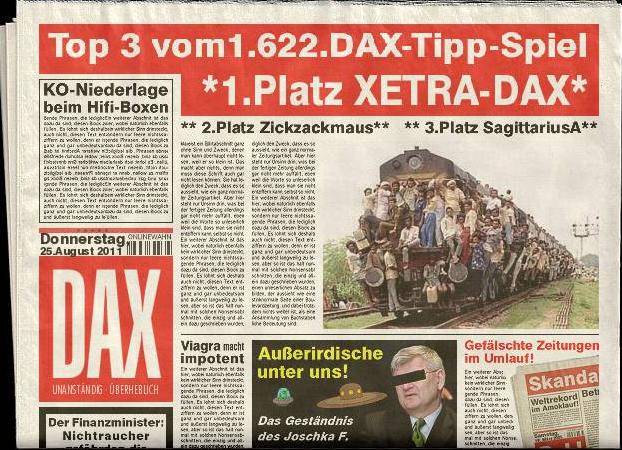 1.623.DAX Tipp-Spiel, Freitag, 26.08.2011 433301