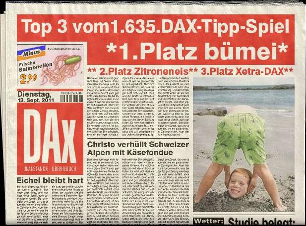 1.636.DAX Tipp-Spiel, Mittwoch, 14.09.2011 438992