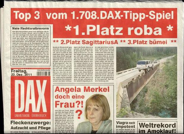 1.709.DAX Tipp-Spiel, Dienstag, 27.12.2011 471187