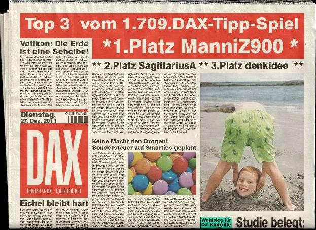 1.709.DAX Tipp-Spiel, Mittwoch, 28.12.2011 471451