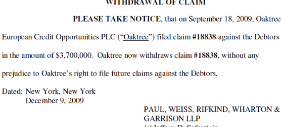 Lehman Brothers Holdings Inc. (LEH) 500926