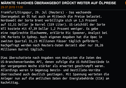 Brent Crude Rohöl ICE Rolling 844889