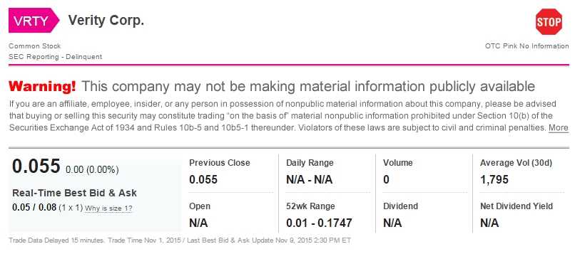 Positive Zukunft mit Verity Corp.(VRTY) 870563