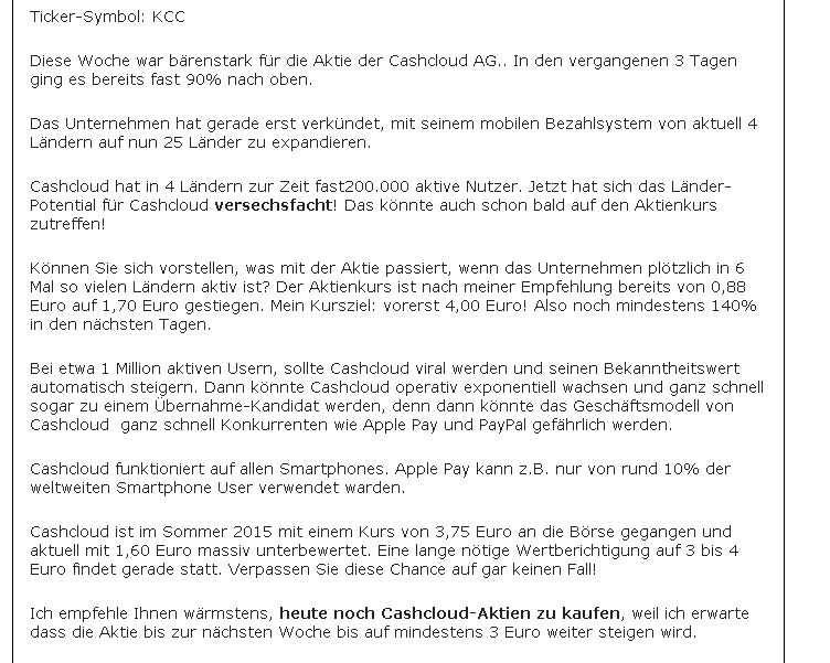 Cashcloud IPO - interessant? 914945