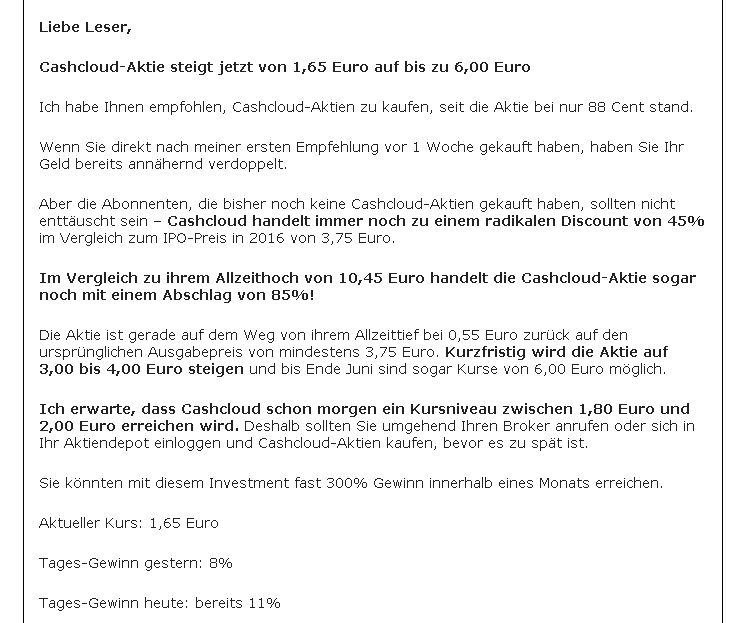 Cashcloud IPO - interessant? 915836