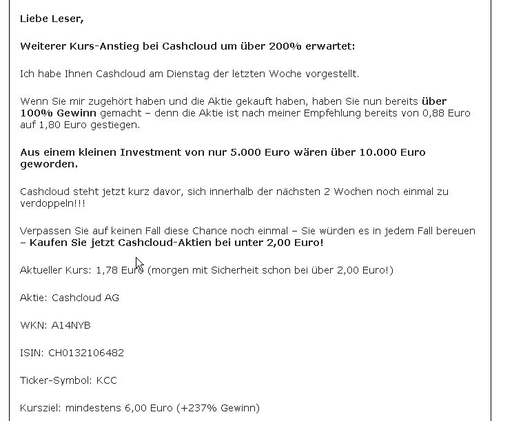 Cashcloud IPO - interessant? 916134