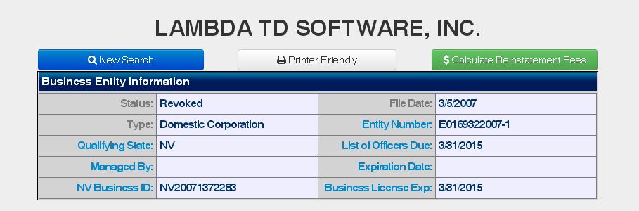 Lambda TD Software new vs Rok Global an der GXG 916250