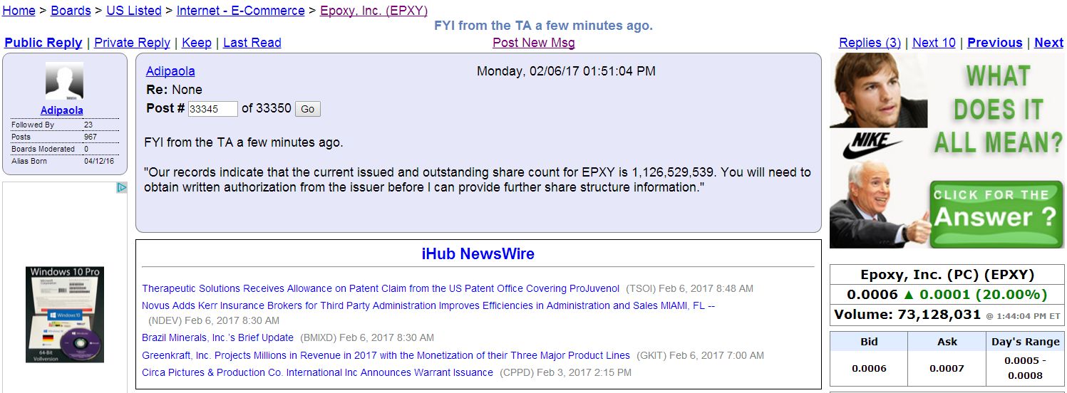 Epoxy (EPXY) aus charttechnischer Sicht 969680