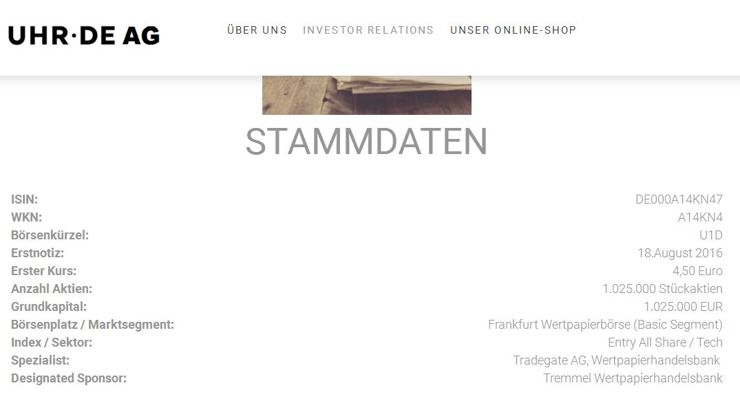 Uhr.de AG - der neue Star am Online-Himmel? 1012501