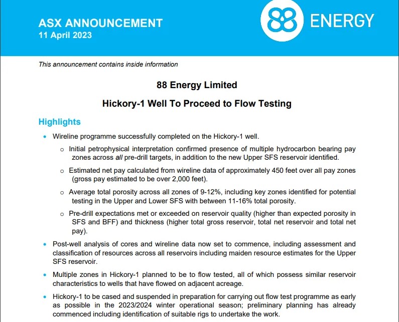 Öl-Projekt 88 Energy Project in der heißen Phase 1366727