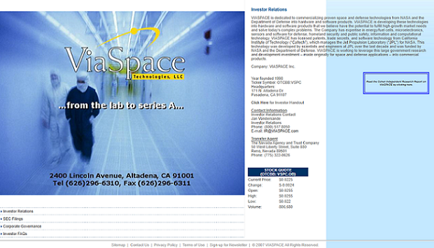 Pressemitteilung von Viaspace 1477912