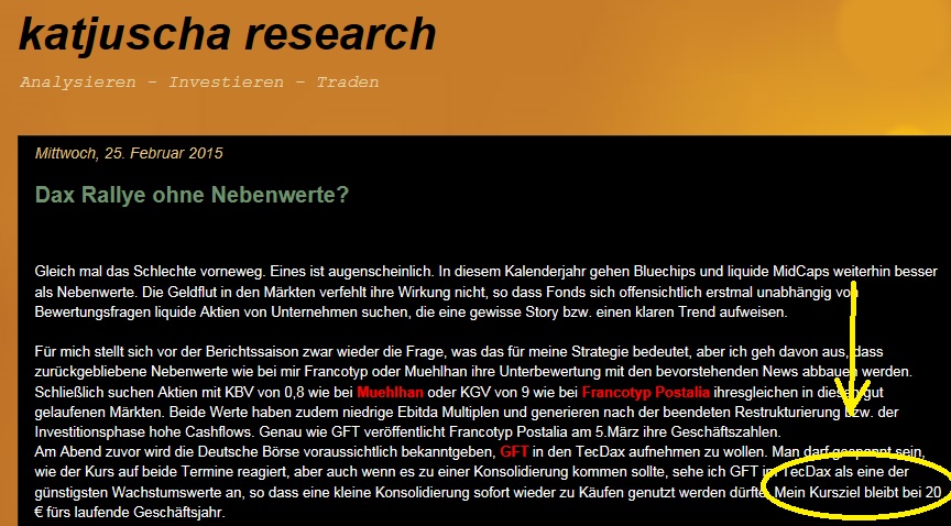 GFT - TecDax oder 17 Euro was kommt zuerst? 802453