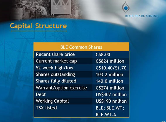 Thompson Creek Metals Faktenübersicht 81498