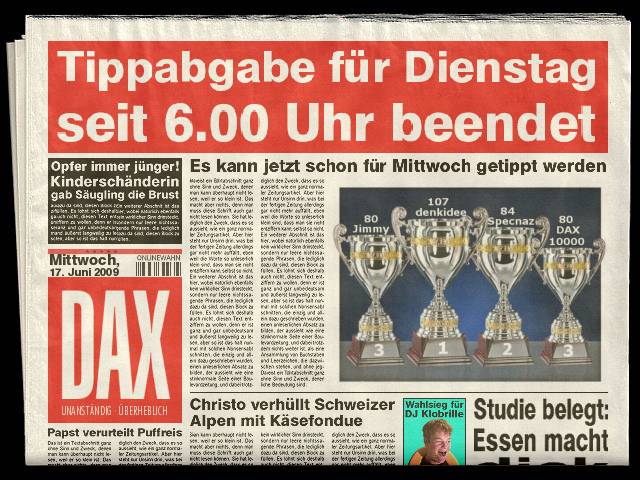 1.176.DAX Tipp-Spiel, Mittwoch, 25.11.09 277658