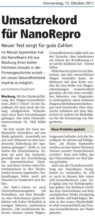 Nanorepro Durchbruch in 2011 ?? 452154