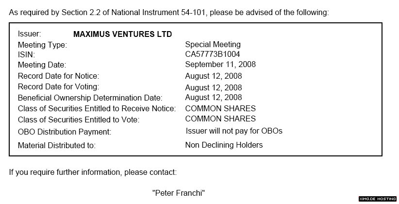 Faszinierend - Maximus Ventures 900922 176273