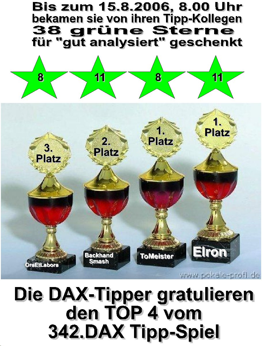 343.DAX Tipp-Spiel, Dienstag, 15.08.06 51627