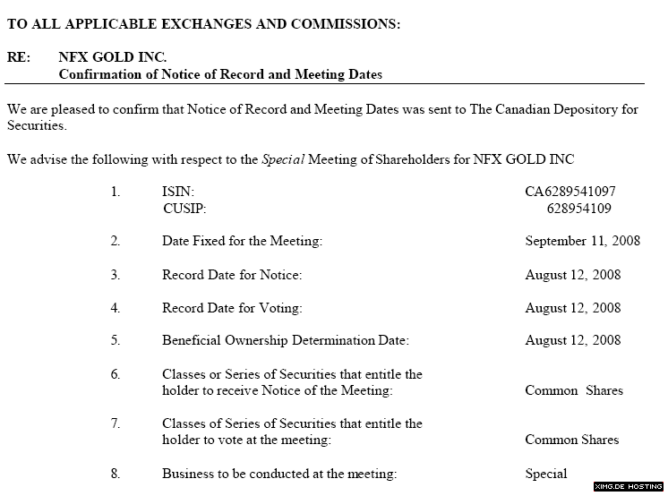 NFX Gold Inc. 176367