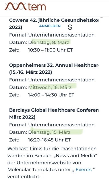Molecular Templates - ADC sind tot - es leben ETBs 1305067