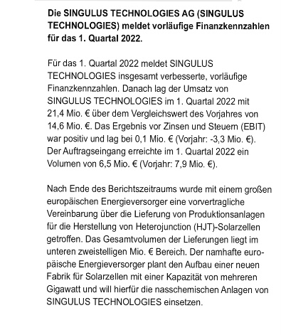 Analysten Treffen bei Singulus ....... 1321339