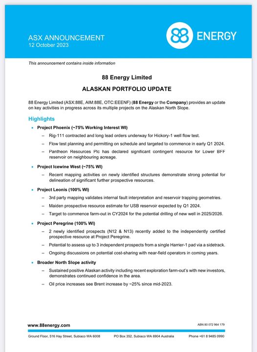 Öl-Projekt 88 Energy Project in der heißen Phase 1393580