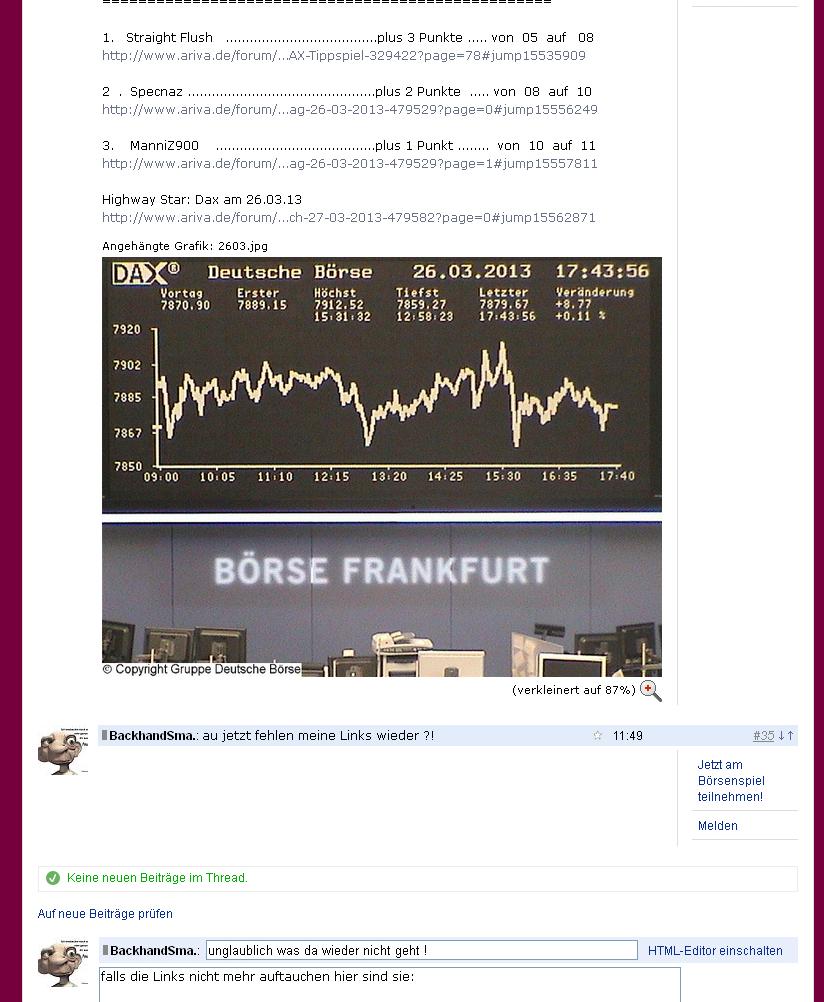 2.027.DAX Tipp-Spiel, Mittwoch, 27.03.2013 591619