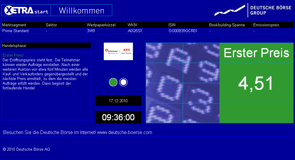 3 W Power Holdings S.A.	( Frankfurt) 366578