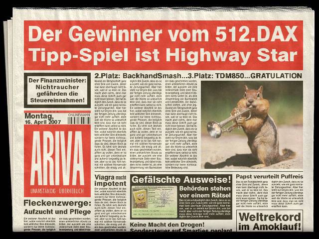 512.DAX Tipp-Spiel, Montag, 16.04.07 92903