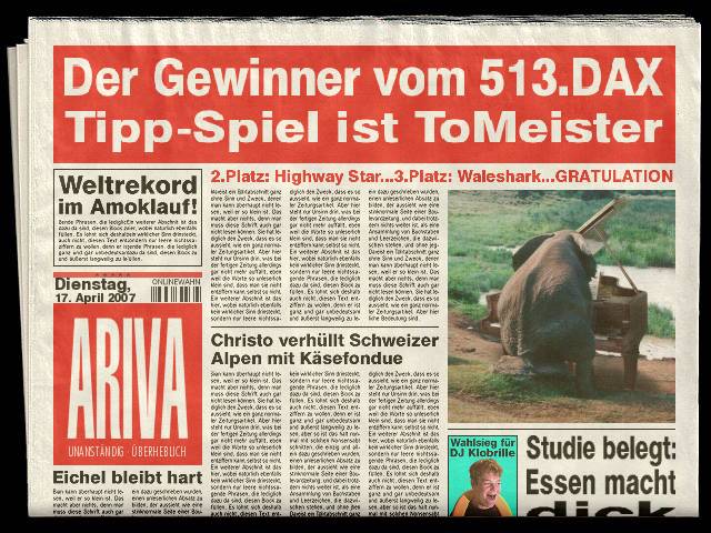 514.DAX Tipp-Spiel, Mittwoch, 18.04.07 93163