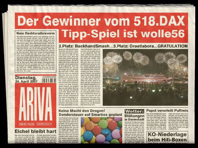 519.DAX Tipp-Spiel, Mittwoch, 25.04.07 94467