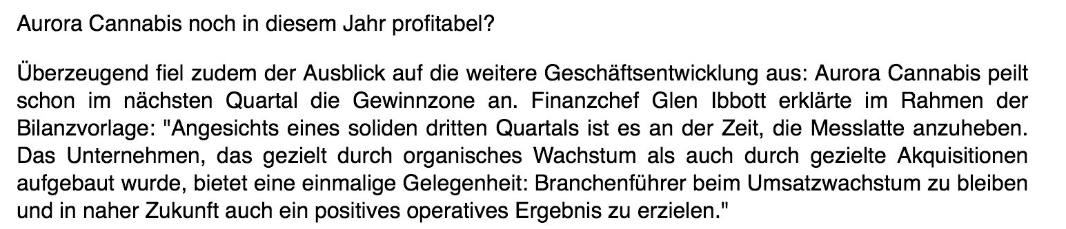 Aurora Cannabis - Kanada & die Legalisierung 1112375