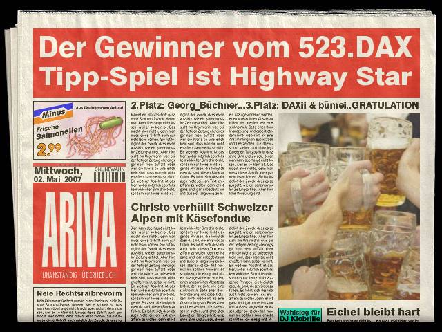 523.DAX Tipp-Spiel, Mittwoch, 02.05.07 95760