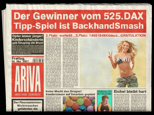 526.DAX Tipp-Spiel, Montag, 07.05.07 96400